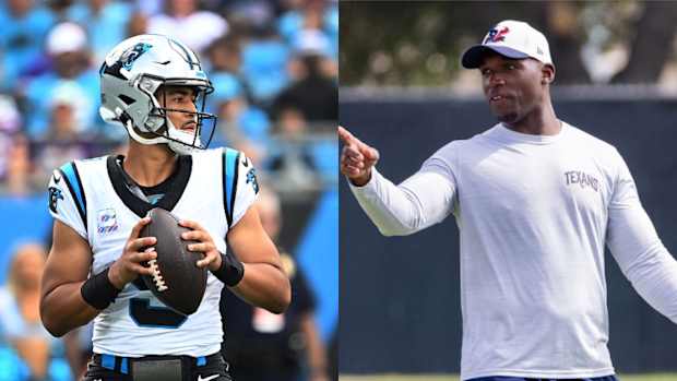 Carolina Panthers quarterback Bryce Young and Houston Texans coach DeMeco Ryans.